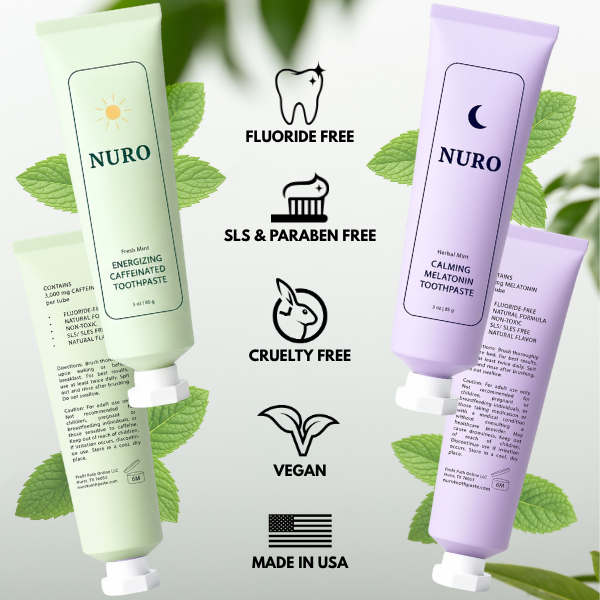 NURO AM Energy Toothpaste – Caffeine + Vitamin B12 | Hydroxyapatite Enamel Protection | Fluoride-Free Morning Toothpaste