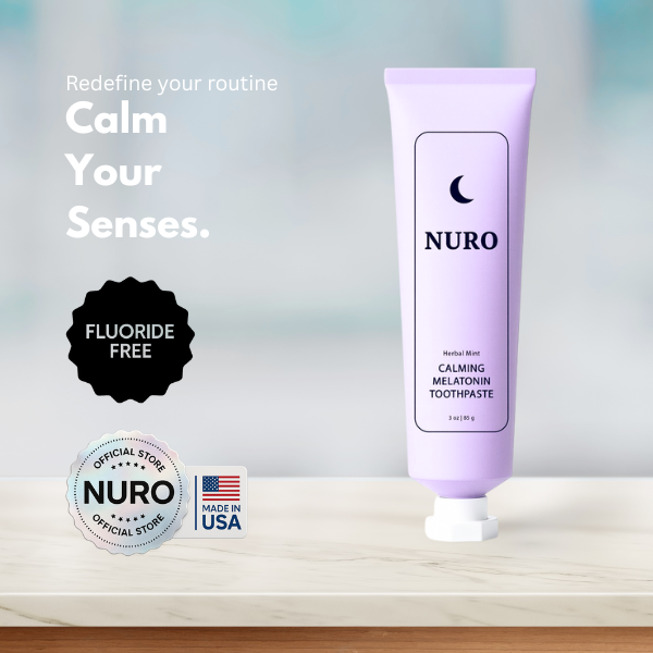 NURO PM Sleep Toothpaste – Melatonin + Chamomile | Hydroxyapatite Enamel Repair | Vegan Fluoride-Free Nighttime Toothpaste