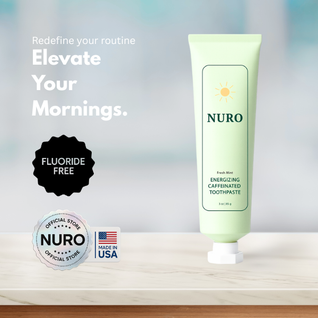 NURO AM Energy Toothpaste – Caffeine + Vitamin B12 | Hydroxyapatite Enamel Protection | Fluoride-Free Morning Toothpaste