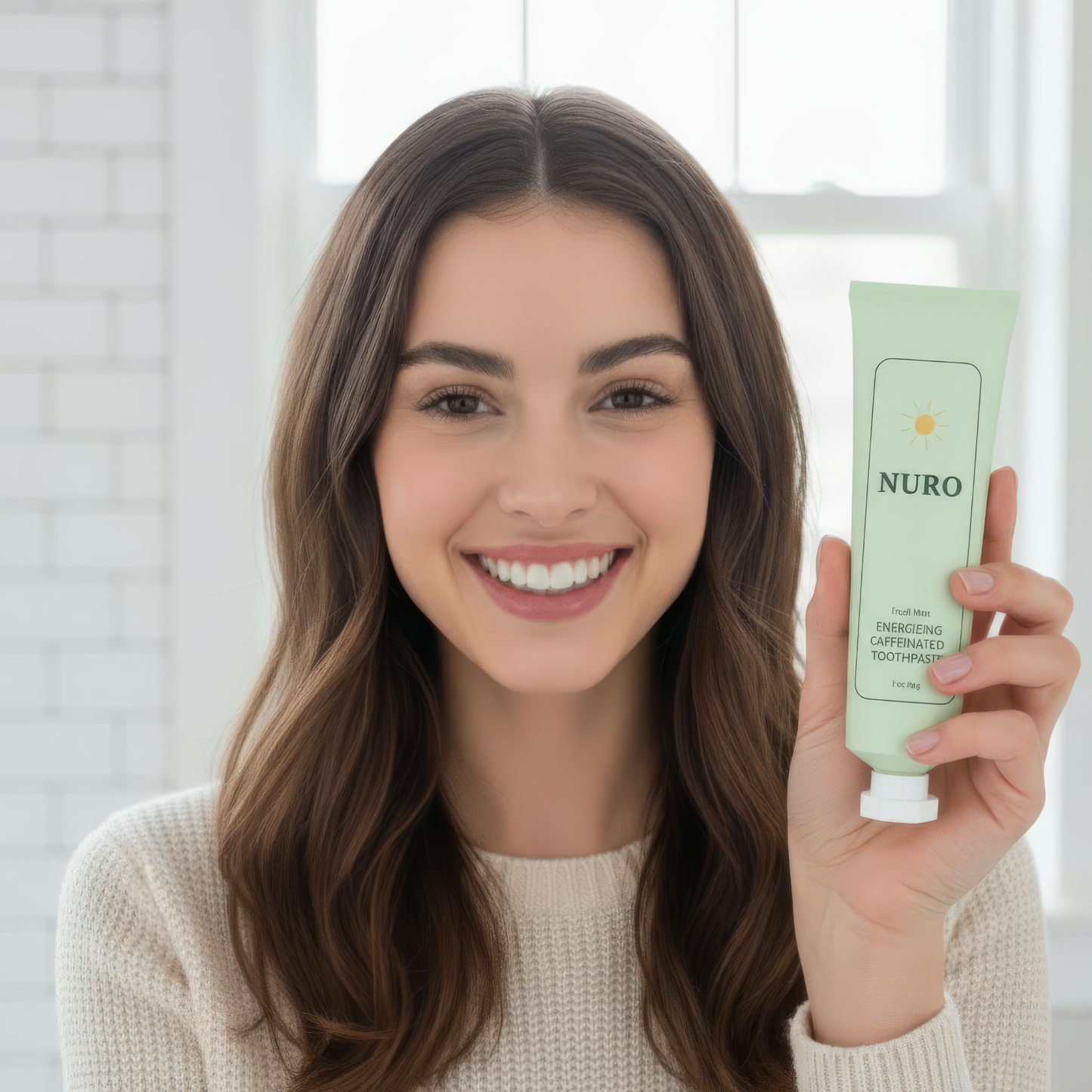 NURO AM Energy Toothpaste – Caffeine + Vitamin B12 | Hydroxyapatite Enamel Protection | Fluoride-Free Morning Toothpaste